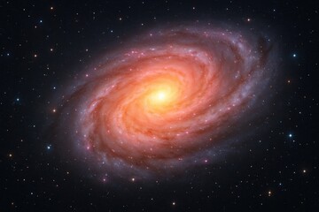 Obraz premium Latvia, Kandava, 2025-08-23, Latvijas kauss A cosmic spiral galaxy radiates with vibrant colors against a backdrop of stars, symbolizing the vastness and beauty of our universe