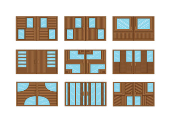 wooden window with glass design on white background illustration vector