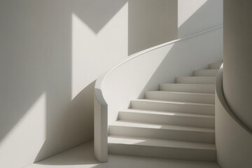 Fototapeta premium Latvia, Kandava, 2025-08-23, Latvijas kauss A Study in Light and Shadow on a Modern Spiral Staircase