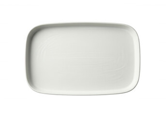 White Rectangular Serving Dish isolated on a transparent background