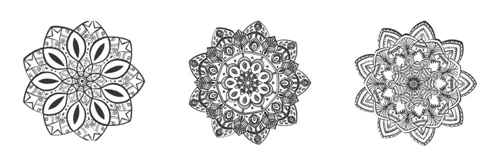 Ornamental luxury mandala pattern 3 in 1 design