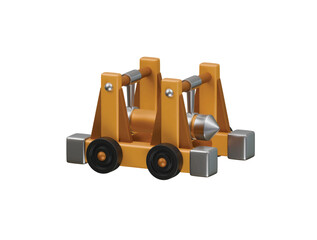 battering ram icon 3d illustration render