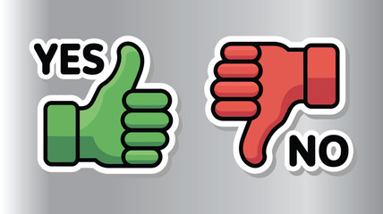 Approve and Disapprove Vector Icons: Thumbs Up and Down