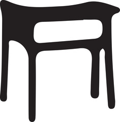 Black and white old-fashioned chair, an isolated electric hair dryer tool for beauty and hair care