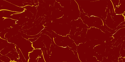 Modern red and golden maroon background.  Gold marble texture. Golden veins
