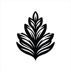 Monochrome Majesty A Stylized Leaf Illustration with Veined Details and Botanical Charm for Artistic and Decorative Projects