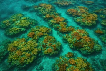 Obraz premium Latvia, Kandava, 2025-08-23, Latvijas kauss A serene underwater panorama of coral reefs thriving in the clear blue waters