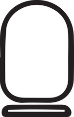 A vintage retro TV set with a blank screen is isolated on a white background as a symbol or art design icon