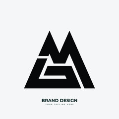 GM Modern Shape Monogram Logo Design