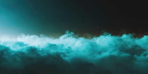 Fototapeta premium Teal Fog Texture on Dark Matte Surface