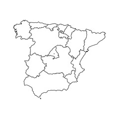 Spain map, vector sketch illustration