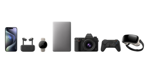 A Diverse Array of Modern Electronic Gadgets Showcased as a Transparent PNG.