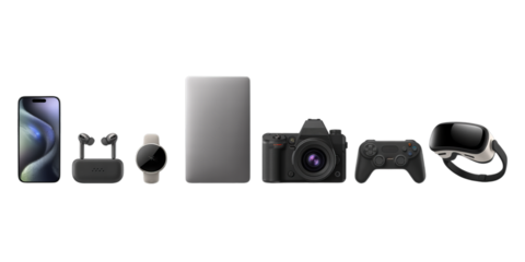 A Diverse Array of Modern Electronic Gadgets Showcased as a Transparent PNG.