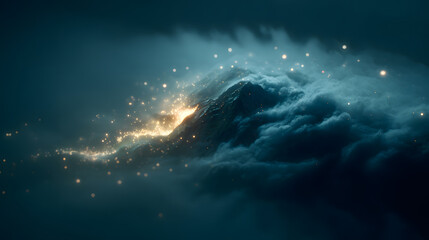 Naklejka premium Ascension – Soul Rising Through the Cosmos