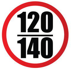 120 140 Speed Limit Road Sign – Red Circular Border Traffic Regulation Symbol, Vehicle Speed Restriction and Highway Safety Warning Vector on White Background