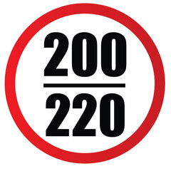 Speed Limit 200 Road Sign – Red Circular Border Traffic Regulation Symbol for Expressway and Highway Safety