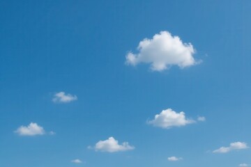 Latvia, Kandava, 2025-08-23, Latvijas kauss A serene expanse of blue sky dotted with fluffy white clouds, symbolizing tranquility and limitless possibilities