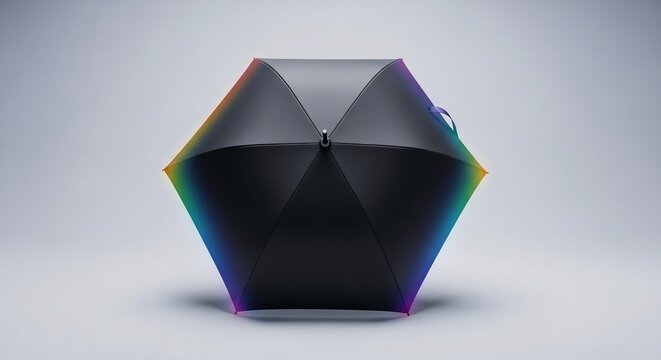 Abstract Hexagonal Prism with Chromatic Aberration Effect.