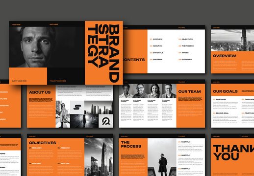 Bold Typography Black Orange Brand Proposal Presentation Template