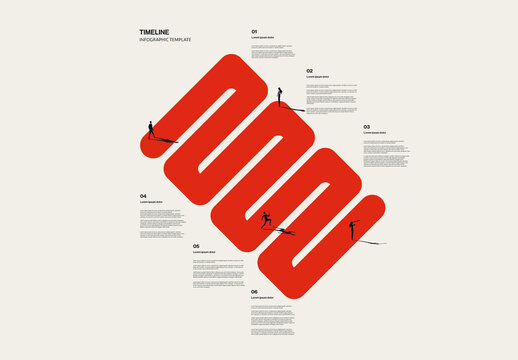 Business Path and Timeline Infographic Template with Illustrations