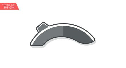 Gray Motorcycle Fender with Distinctive Shape and Outline.