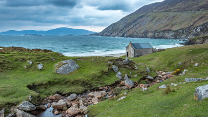 Ashleam village in Granuaile Loop Walk Trail, Achill island, Mayo, Ireland © mourad habechi
