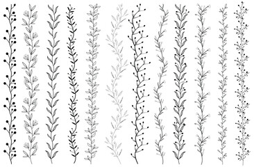 Seamless Vertical Ornamental Borders Vector Images 