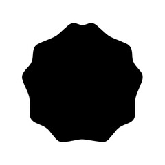 Abstract black shape with rounded edges on a white background illustration