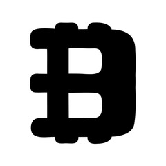 Black Bitcoin Symbol Illustration on White Background for Cryptocurrency Projects