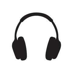 Headphones vector silhouette icon - ideal for business, office, or remote work graphics.