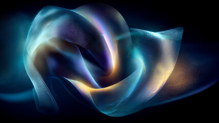 A twisting fabric of micro dots forming a generative mesh that symbolizes adaptive intelligence and fluid computation for resilient data processing and seamless information orchestration.
