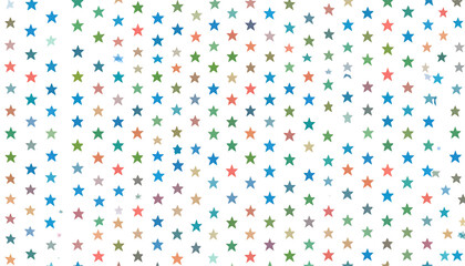 Abstract colorful seamless pattern with stars and dots for wallpaper or fabric decoration on white background