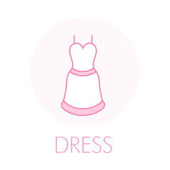 Wedding Dress Icon - Bridal Gown - Fashion Attire - Ceremony Outfit - Elegant Apparel