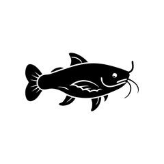 Stylized Catfish Logo - Aquatic Animal Symbol