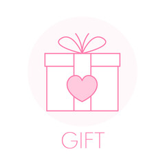 Wedding Gift Icon - Present Box - Celebration Reward - Anniversary Surprise - Party Offering