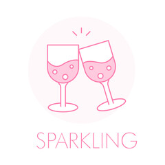 Wedding Toast Icon - Champagne Glasses - Celebration Drink - Anniversary Cheers - Sparkling Wine