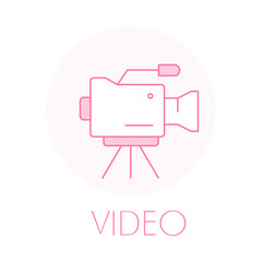 Wedding Video Icon - Camera Recorder - Filming Event - Memories Capture - Anniversary Footage