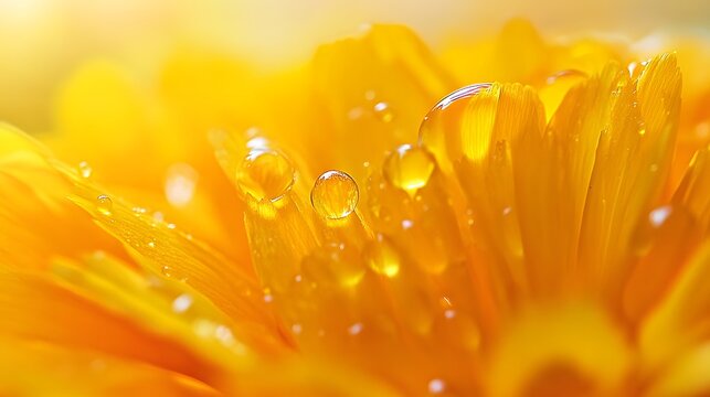 Close-up of a vibrant yellow flower with water drops on petals