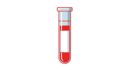 Medical Test Tube Filled with Red Liquid and Label.