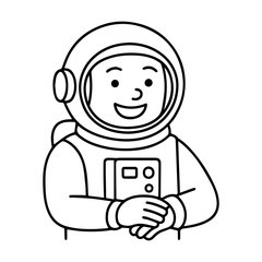 outline icon happy astronaut in a spacesuit vector on a white background
Vector line icon of joy and sadness emotions on a white background