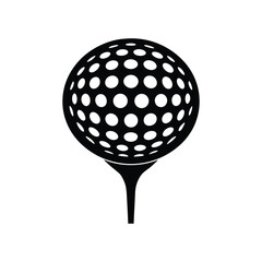 A golf ball on a tee icon vector art illustration