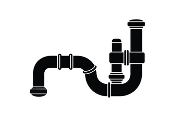 A pipe system silhouette vector art illustration