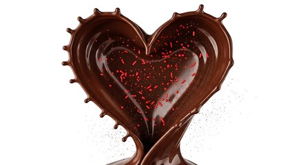 Obraz premium Chocolate Heart Splash - A Sweet Valentines Day Treat.