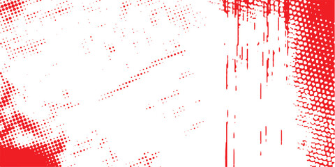 Abstract red and white pattern with diagonal streaks and textured dots vector