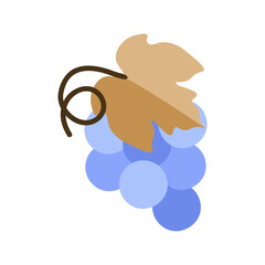 Grapes Fruit Bunch Line Art Icon