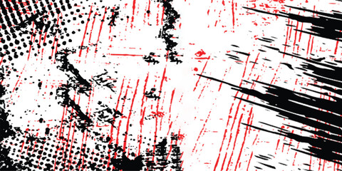 Abstract grunge texture with energetic brush strokes and halftone dots overlay vector