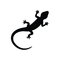 Lizard Silhouette Reptile Icon On White Background