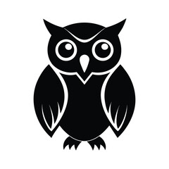 Owl Silhouette Bird Icon On White Background