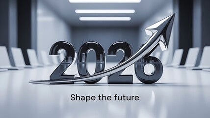 The year 2026 with an arrow pointing upwards to shape the future