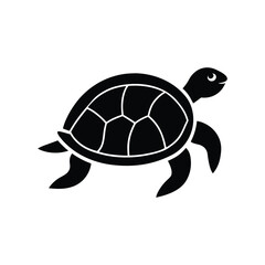 Turtle Silhouette Reptile Icon On White Background